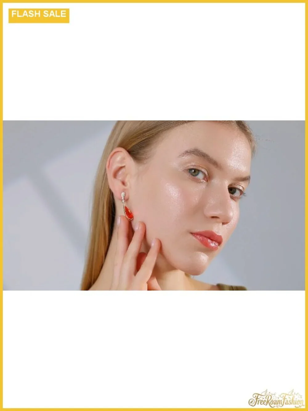 Austrian Crystal Teardrop Dangle Drop Earrings 14K Gold Plated